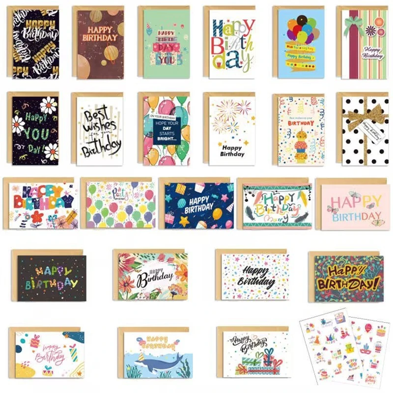 Happy Birthday Cards 24Pcs Birthday Greeting Cards