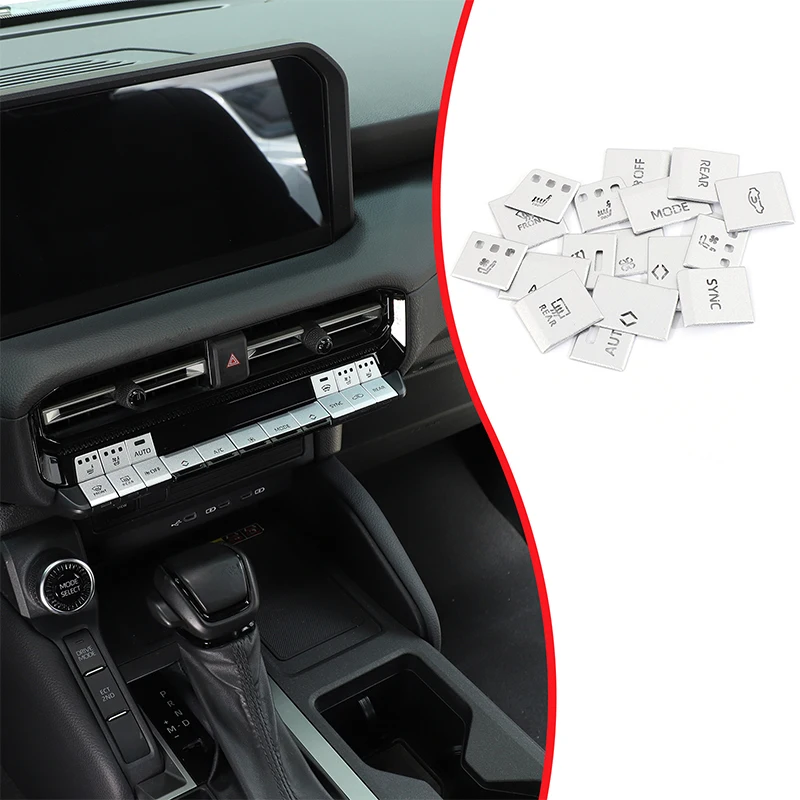 

Stainless Steel Silver For Toyota Land Cruiser Prado 250 LC250 2024+ Car Front Air Conditioning Button Sticker Car Accessories