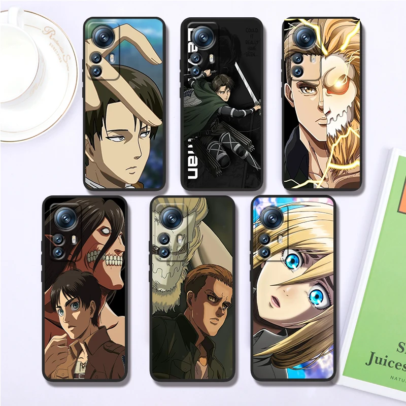 A-Attacks On T-Titan Cartoon For Xiaomi Mi 13T 13 12T 12 11T 11i 11 A3 10T 10 9 Pro Lite Ultra 5G Black Cover Phone Case