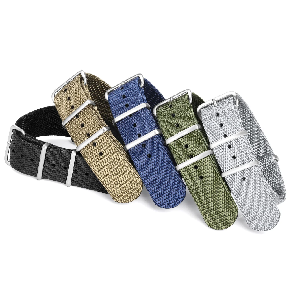 New Ribbed Nylon Watch Strap 20mm 22mm Nylon Watch Strap Watchband Accessories for Military Watch Band Bracelets for Seiko Reloj