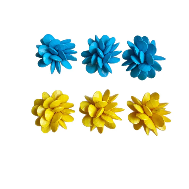 Min order 20pcs/lot color print water drop petal beads handmade weave flowers shape floral diy jewelry garment accessory