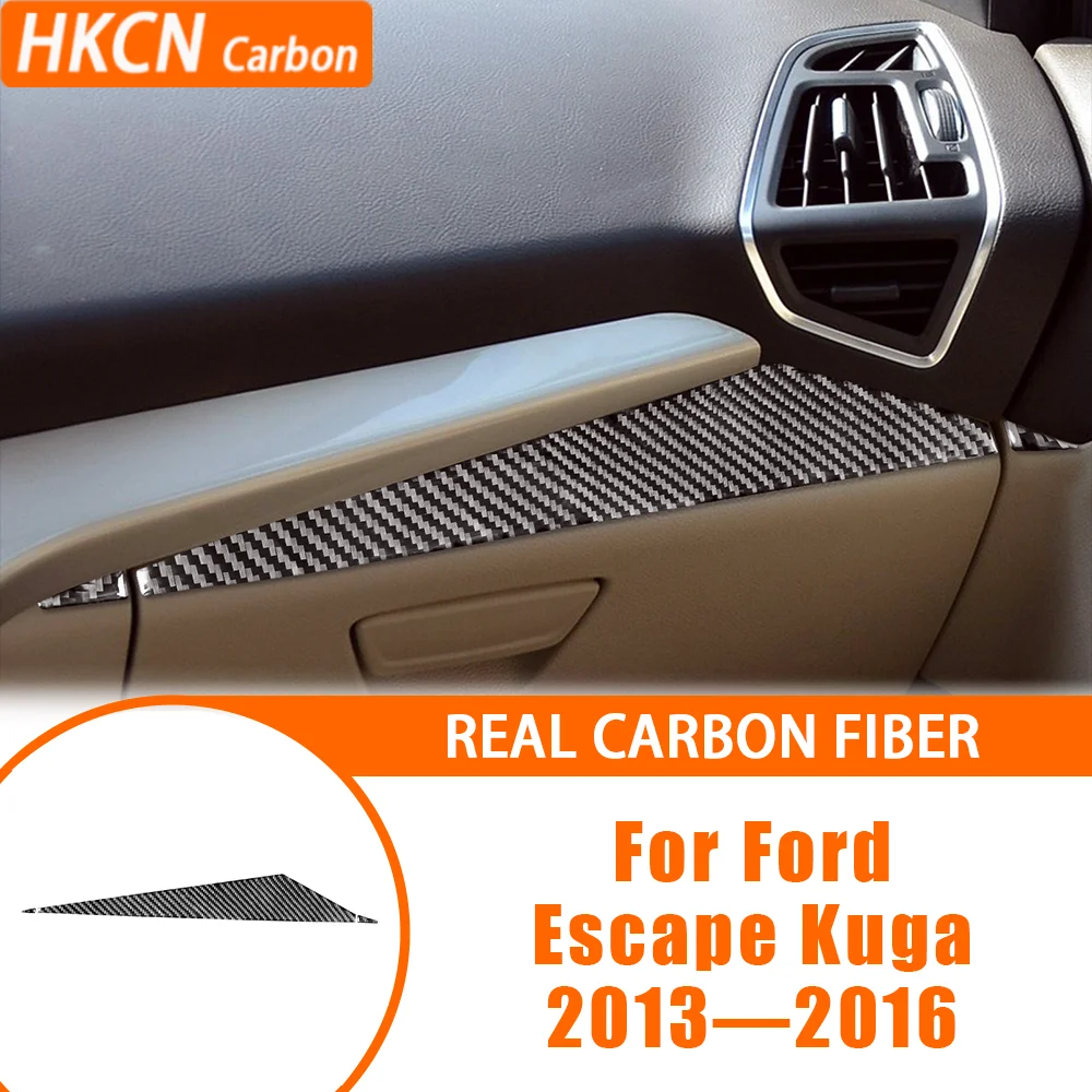 

For Ford Escape Kuga 2013—2016 Car Accessoreis Carbon Fiber Copilot Dashboard Panel Interior Cover Trim Sticker Modification