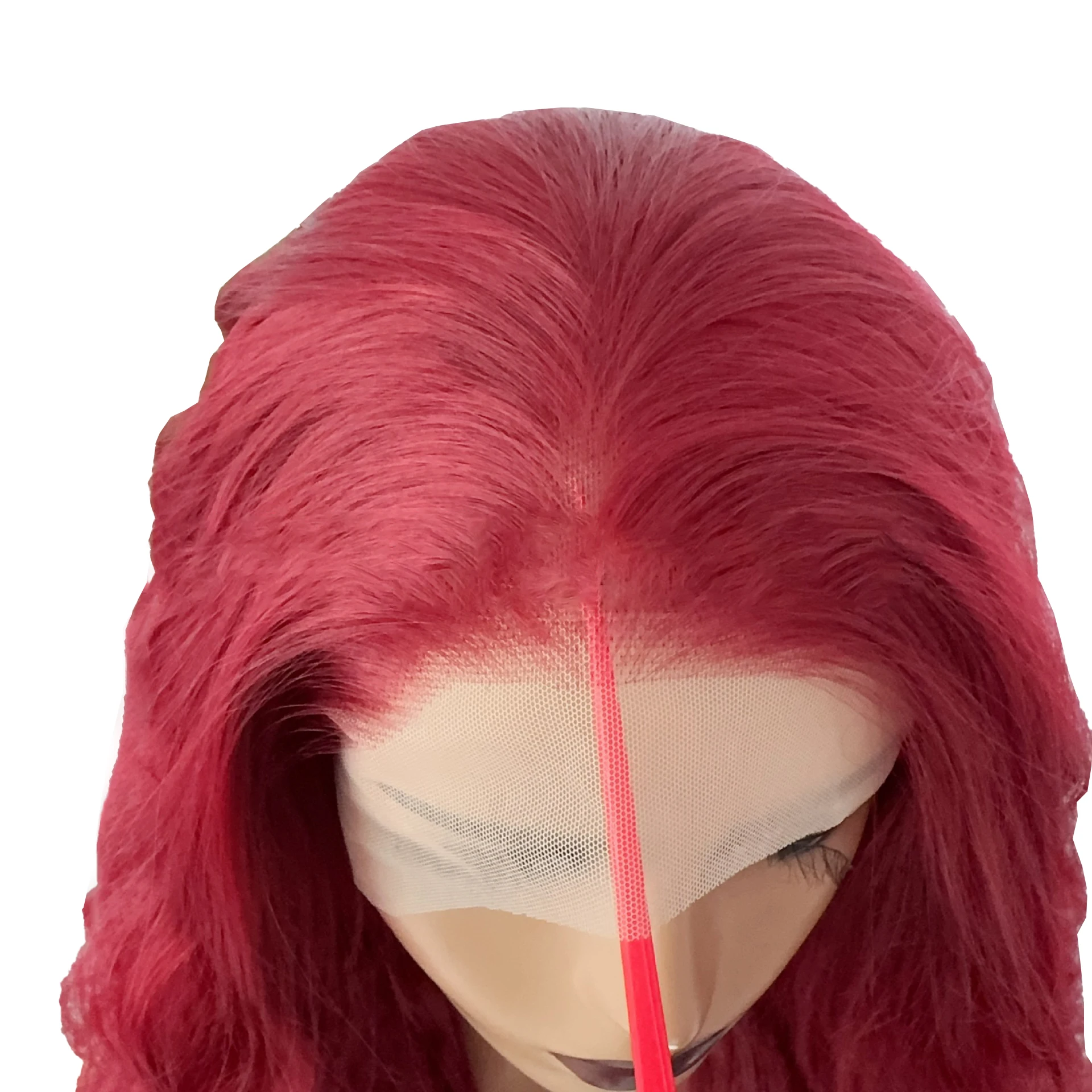 الشعر الاصطناعي الجديد المموج باللون الأحمر مقاس 20-26 بوصة مقاس 13 × 4 هو شعر مستعار عالي الجودة بخطاف يدويًا مناسب للحفلات اليومية للسيدات