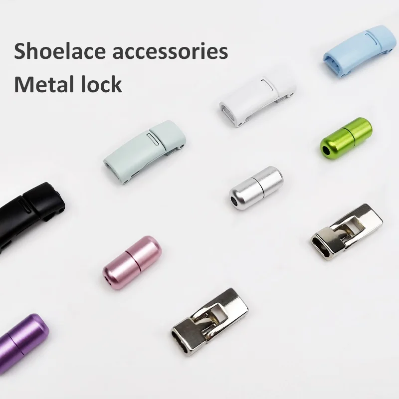 2022 Fashion New Metal Shoelace Magnetic Buckle Shoes Accessories Sneaker Kits Metal Laces Buckle 4 Style Shoe Decorations