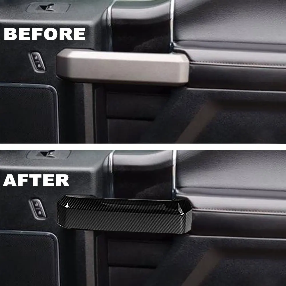 Picture 7: Inner Door Handle Cover Trim Protector Carbon Fiber Pattern Interior Accessories For Ford F150 2015-2020
