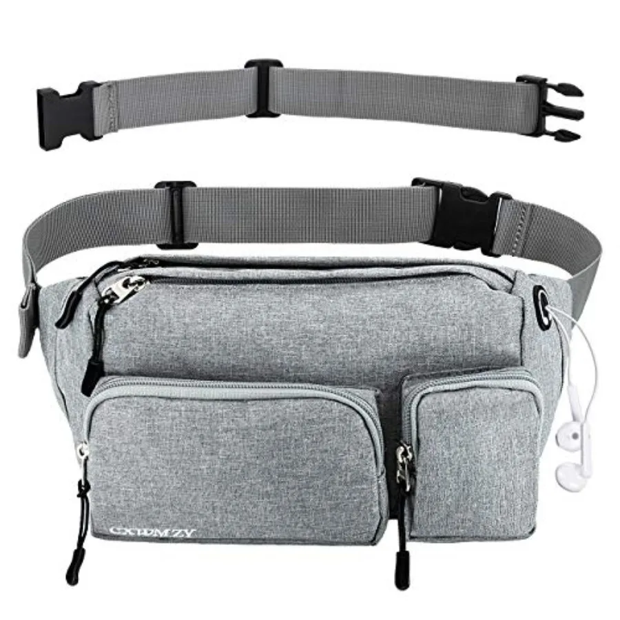 

Fanny Packs For Women and Men, Waist Bag Hip Bum Bag Strap Extension Large Capacity Easy Carry Any Phone Passport Wallet for Ou