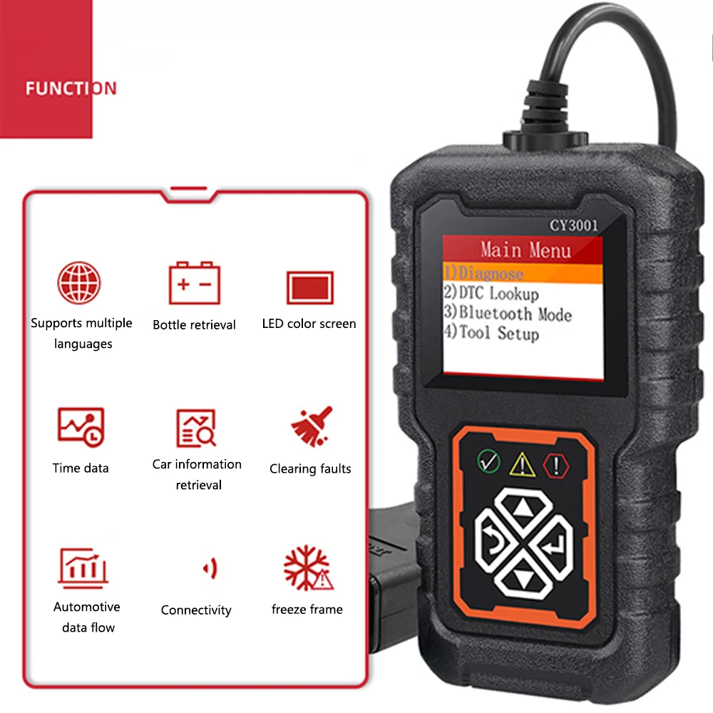 1 PC Automotive Fault Detection Device CY3001 OBD2 Reading Card Engine Detection Tool Elm327