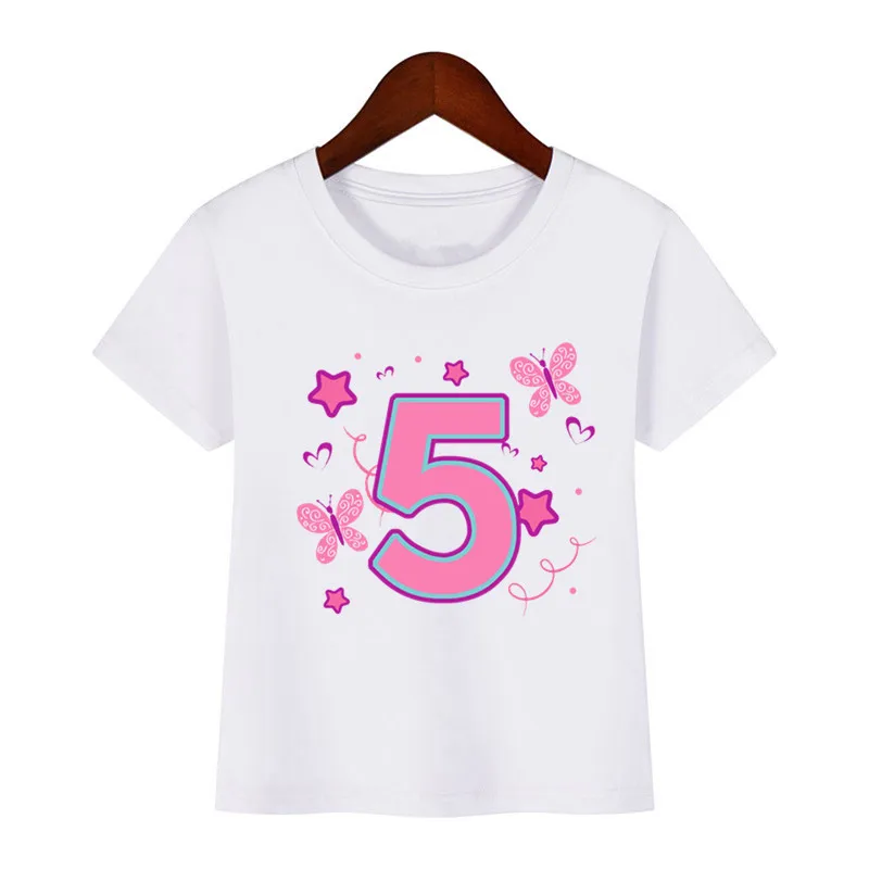 Summer Boys Girls Team Clothing Children Short Sleeve T Shirts Boys Tees Kids Clothes Birthday Number Print T Shirt