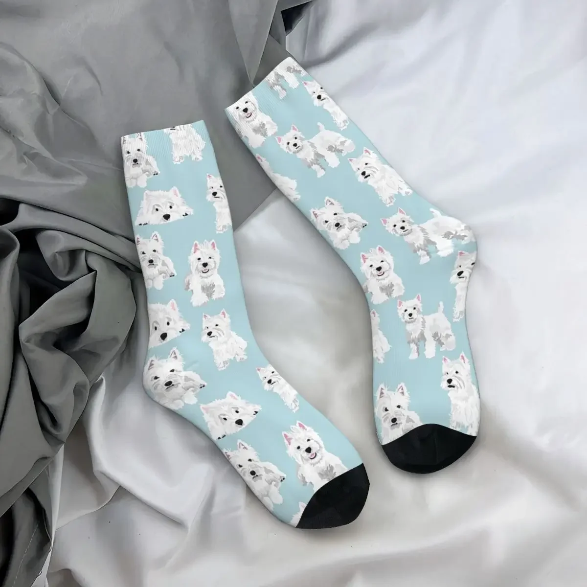 

All Seasons Crew Stockings Westie Dog Socks Funny Long Socks for Men Women Valentine's Day Gifts
