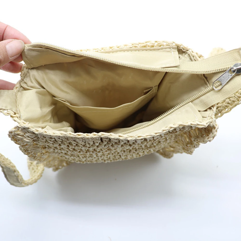 Sacs à bandoulière en ULde papier creux pour femmes, sac de paille bohème, sac initié, petit sac de plage tissé, sacs à main et sacs à main, fourre-tout, 2023