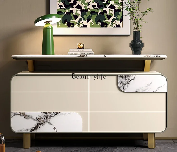 

FG28Light Luxury Six Bucket Sideboard Cabinet Living Room Bedroom Electric Storage Organizer Entrance Cabinet