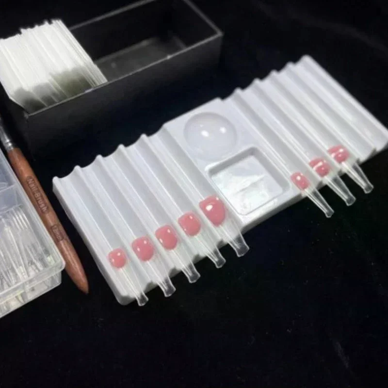 1Pcs Plastic Multi-purpose Nail Art Pen Holder 10-Compartment Brush Stand With Color Palette Organize And Display Manicure Tool