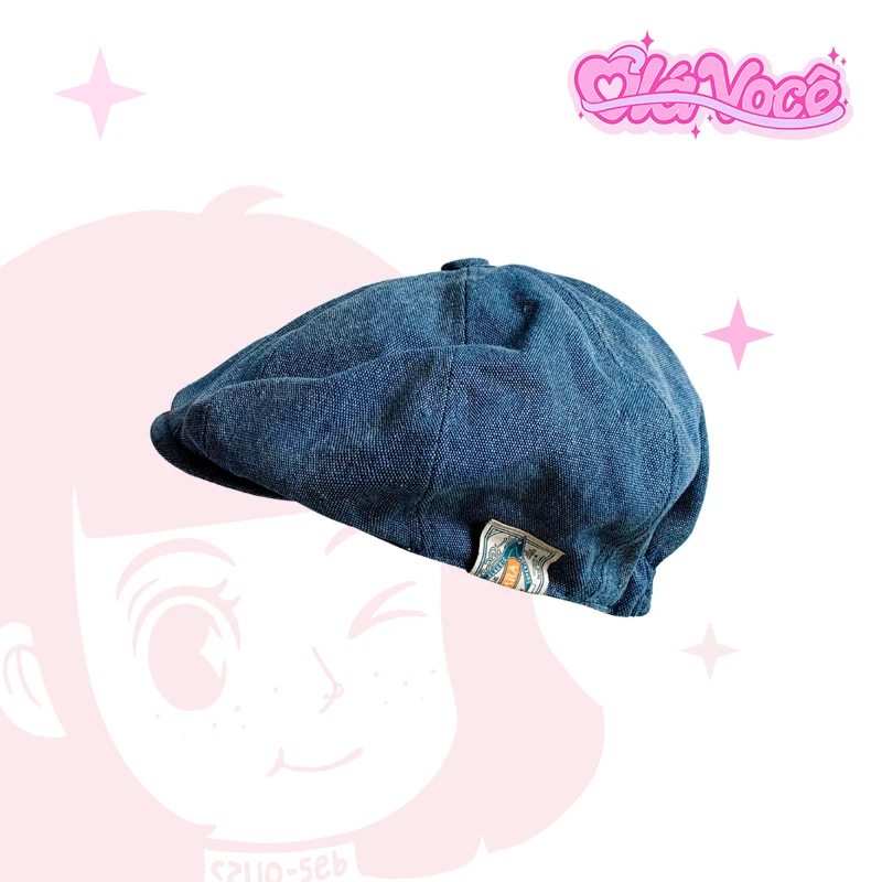 Harajuku Design Newsboy Hats for Men and Women Spring and Autumn Fashion Casual High Quality Vintage Washed Denim Berets Cap