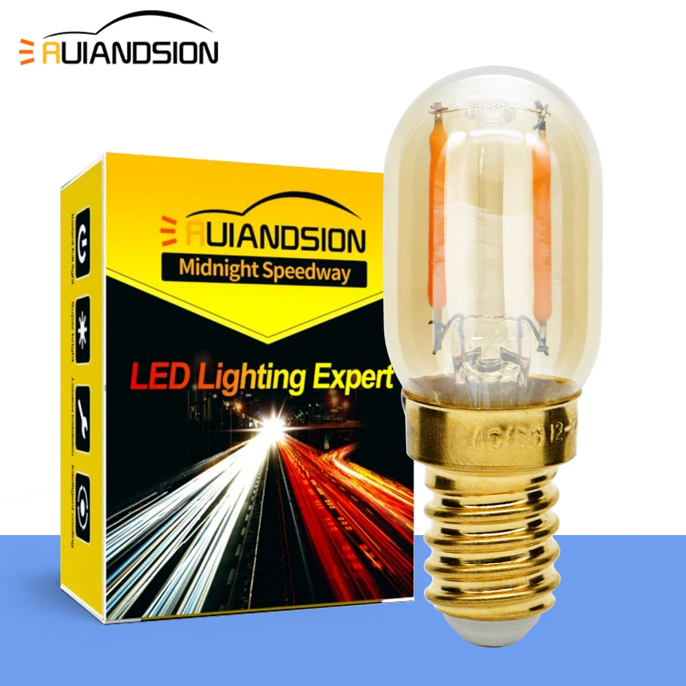 Ruiandsion E14 LED bulb 1W 12-24V Chandelier Pendant Bedroom Wall Mount Candlestick Light Candlestick Refrigerator Light 2Pcs