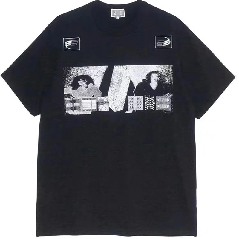 26ss New Japanese Style Trend Brand Cavempt Short Sleeve CE Retro Black White Pixel Portrait Print T-shirt Men Women Couples