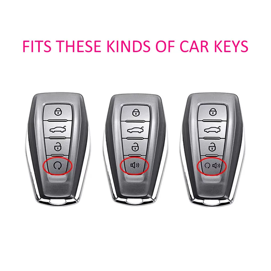 Slim Car Key Fob Case Cover Keychain For Geely Coolray Monjaro Geometry C M6 Okavango Proton X90 X50 S70 Renault Grand Koleos