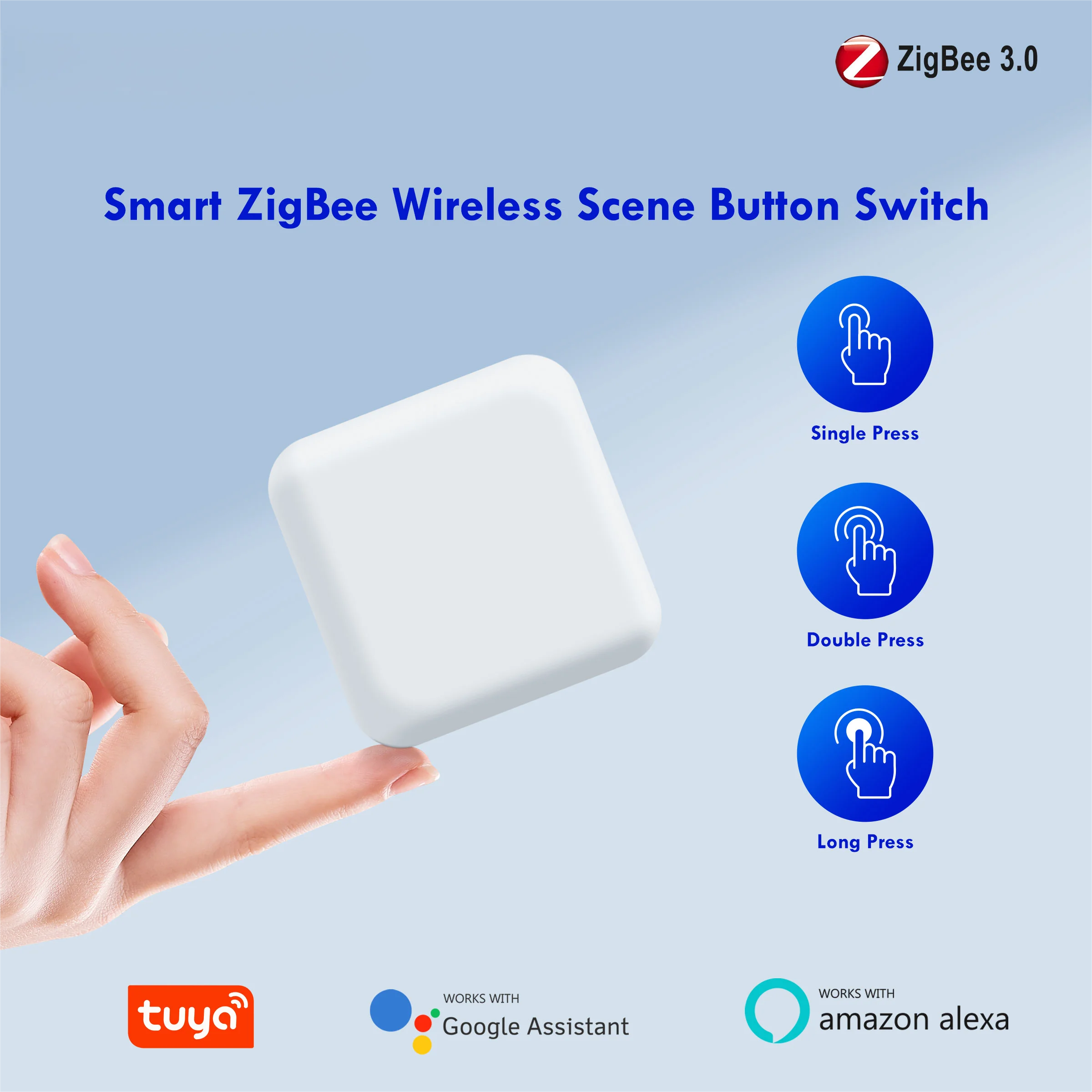 

Умный переключатель сцен Tuya ZigBee, беспроводной контроллер сцены с одной клавишей, поддерживает все умные устройства Tuya, концентратор ZigBee