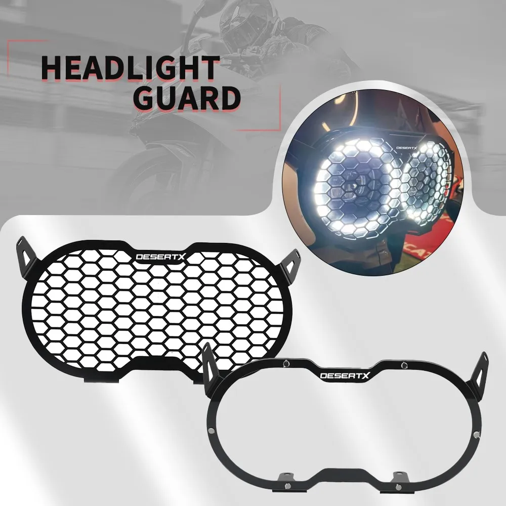 

For Ducati DesertX 2022 2023 Headlight Protection Grille Desert-X 2024 Headlight Protector Cover Head Light Guard Parts Desert X
