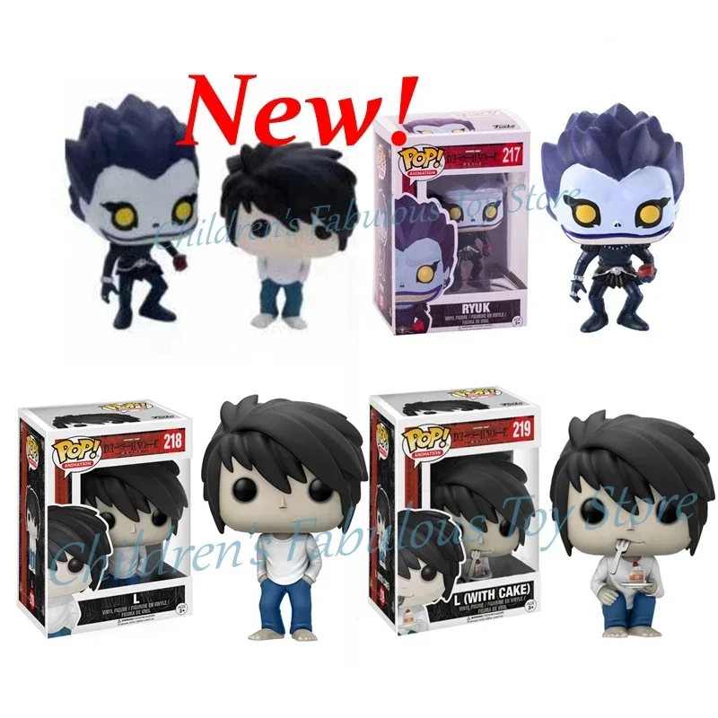 New Funko POP Death Note Light #216 RYUK #217 #218 L with Cake #219 PVC Action Figure Collectible Vinyl Dolls Movie Toys Gifts