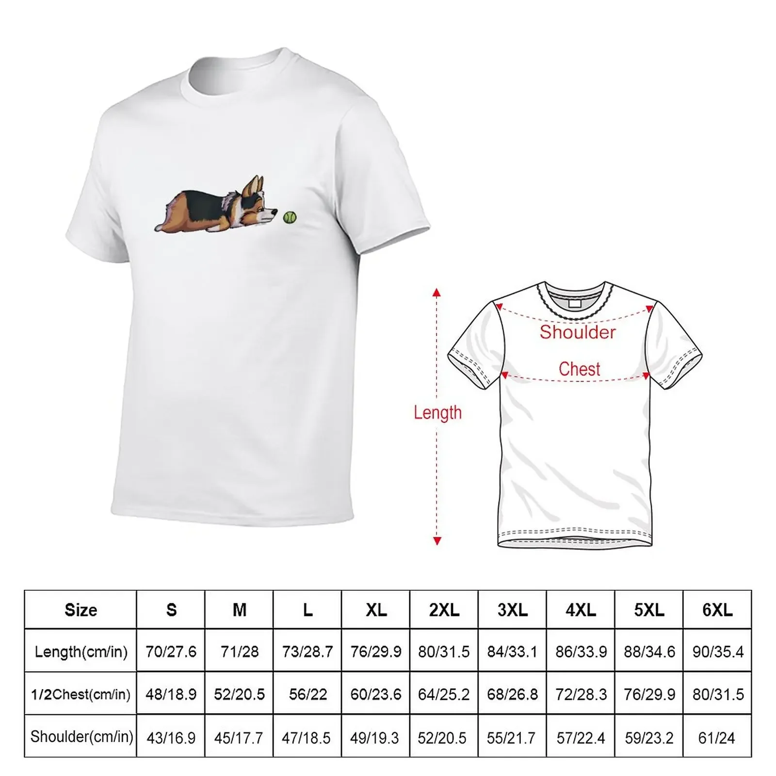 Lazy Sploot Redhead Tricolor Corgi T-Shirt shirts graphic tees aesthetic clothes cute clothes mens tall t shirts