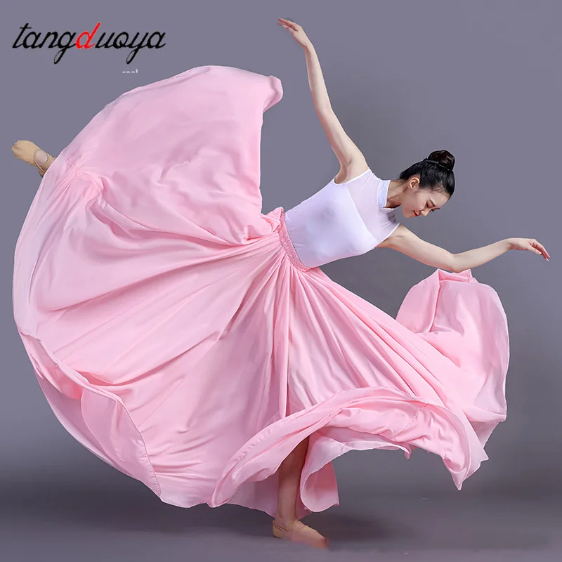 Classical Skirt Chiffon Half skirt Women Long Skirts Elegant Performance Clothes Gauze Skirt Large Swing Ballet Practice Clothes