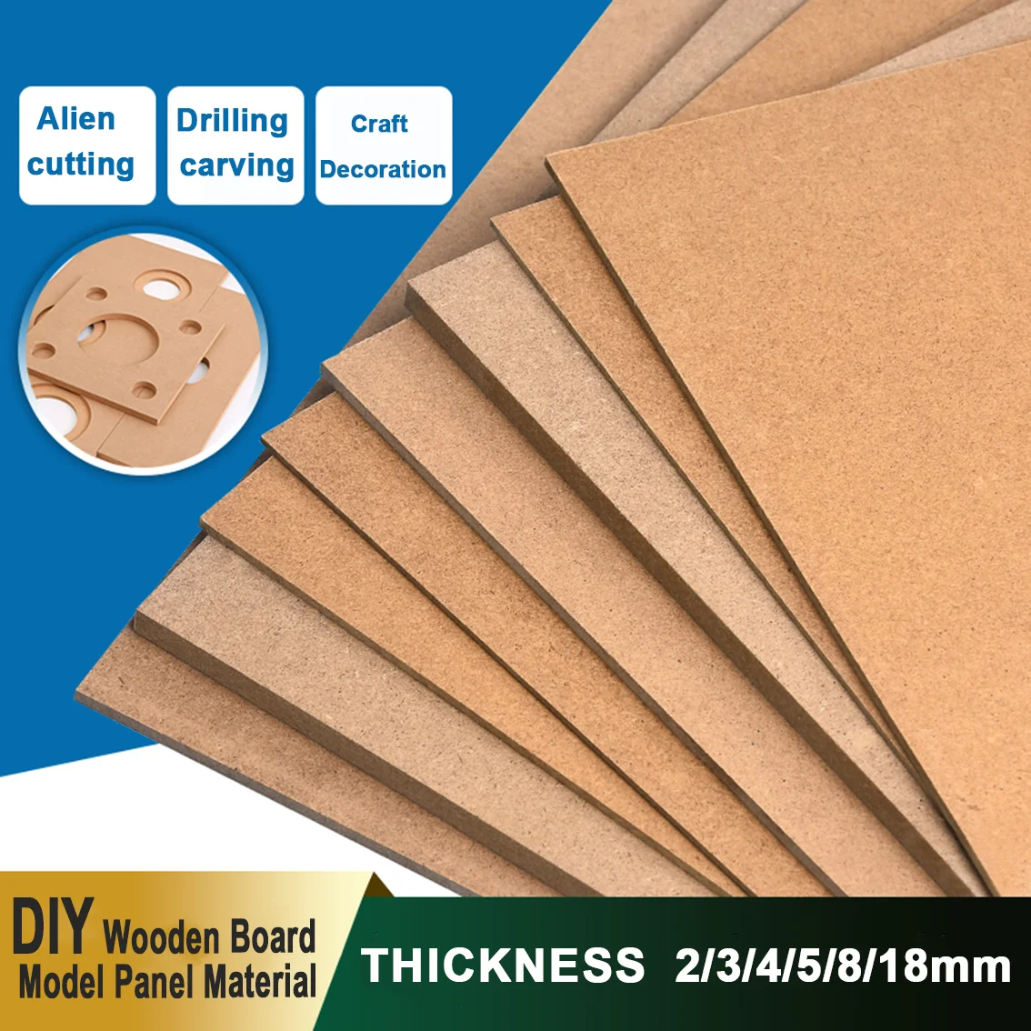 

Thick 2-18mm Wooden Board For Enclosure Model Panel/Base Plate of Picture Frame In Photo Album/DIY Handmade Production Material