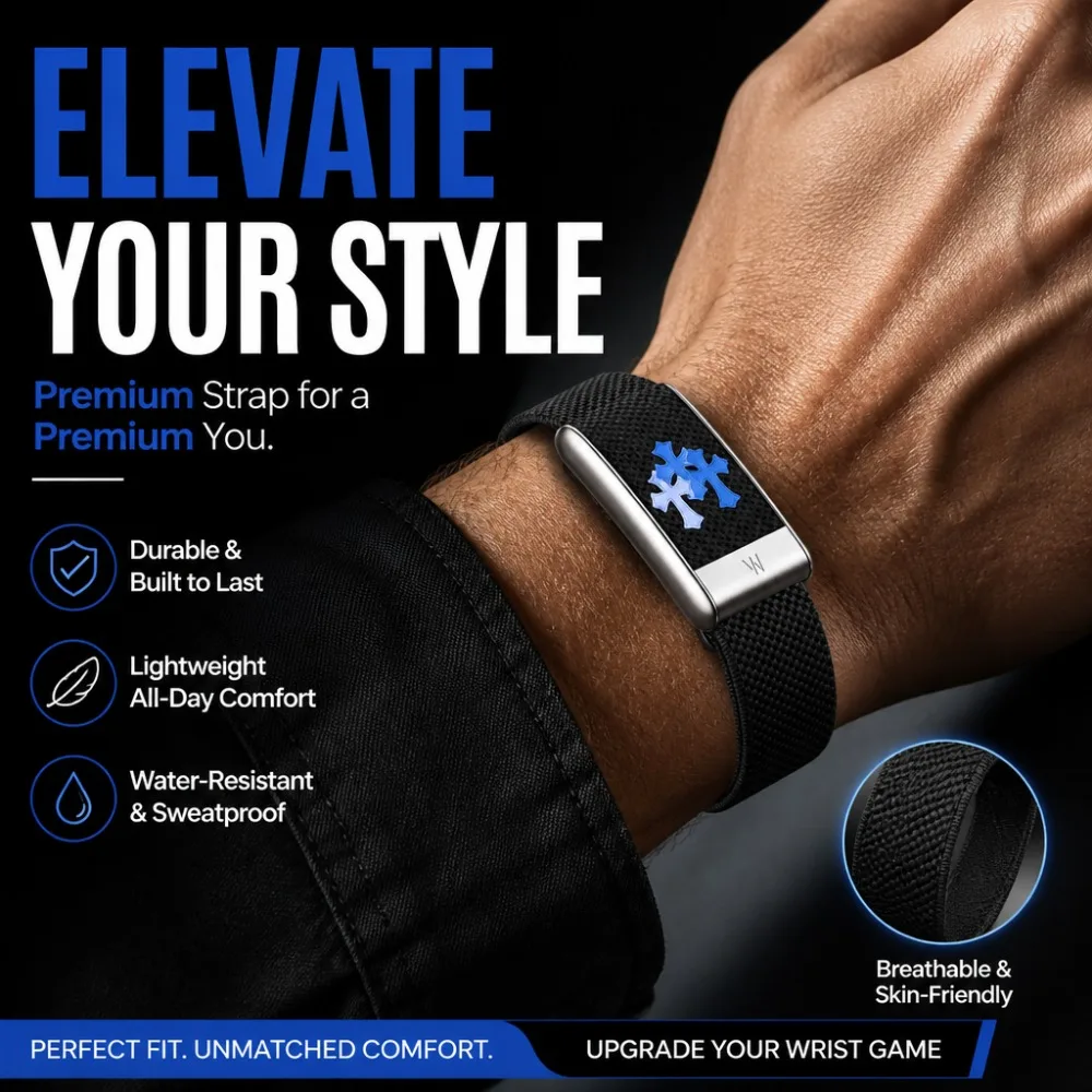 For WHOOP 5.0 Band Elastic Nylon Woven Strap Metal Frame Sport Replacement Wristband Breathable Fitness Tracker Accessories