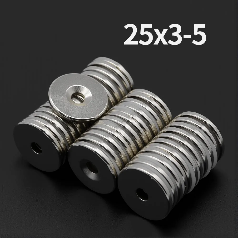 

25x3-5 мм Мощный неодимовый магнит с отверстиями N35 NdfeB Постоянный магнитный Imanes Круглые сверхсильные магниты на холодильник DIY