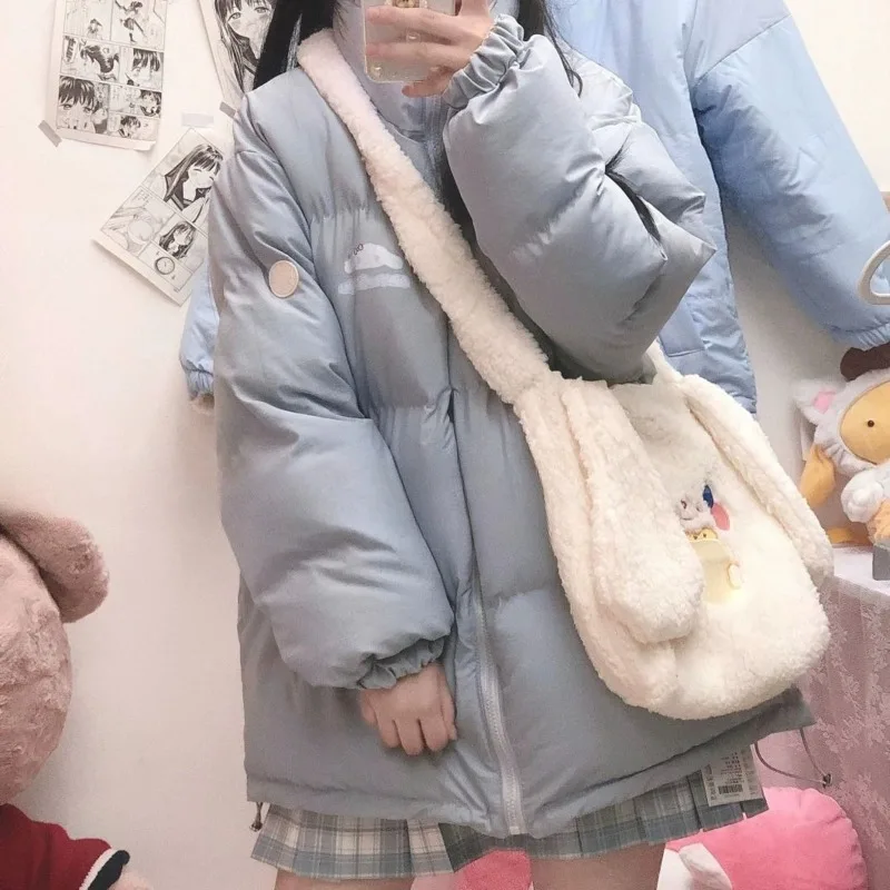 Cinnamoroll Women Winter College Style Soft Thick Cotton Coat Korean Version Cute Double-sided Warm Jacket Versatile Cotton Coat