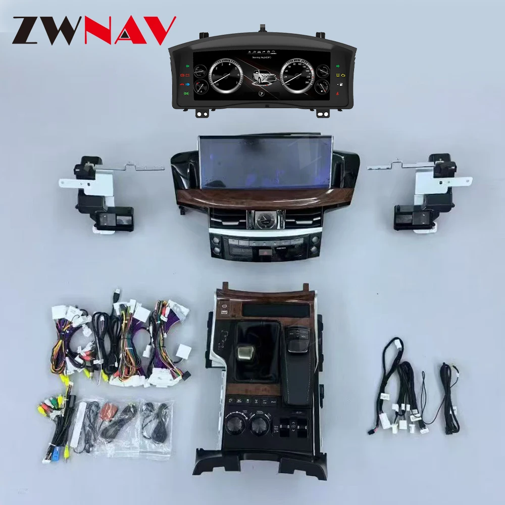 Full Kit For Lexus LX570 2007-2015 Carplay Head Unit Navigation Screen Dashboard Panels Steering Wheel Upgrade Center Console