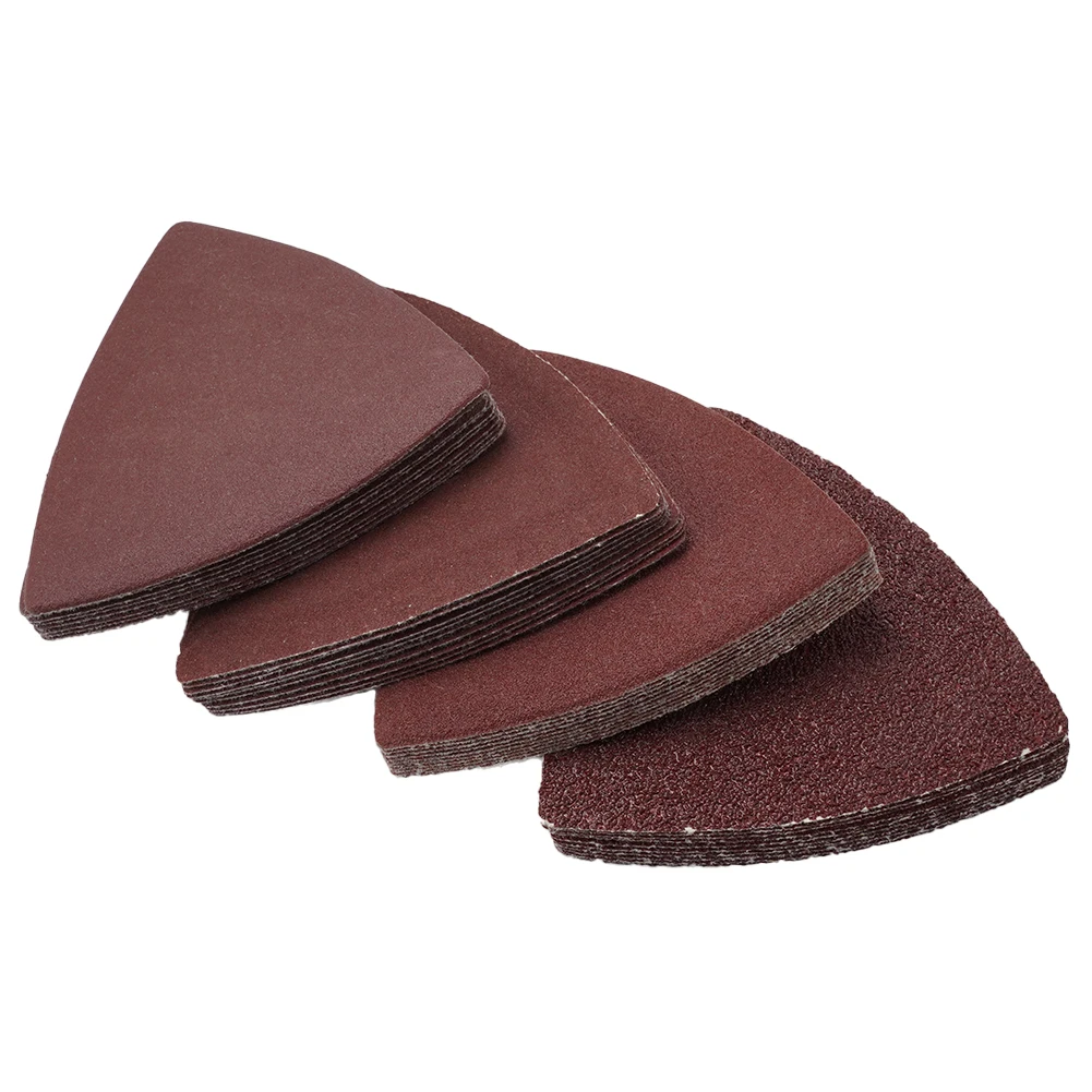 40 pz 80mm Triangolo Carta Vetrata Misura 3-1/8 Pollici Triangolo Oscillante Levigatura Pad Multi Strumento Carta Abrasiva Per Smerigliatura Del Legno Polishi