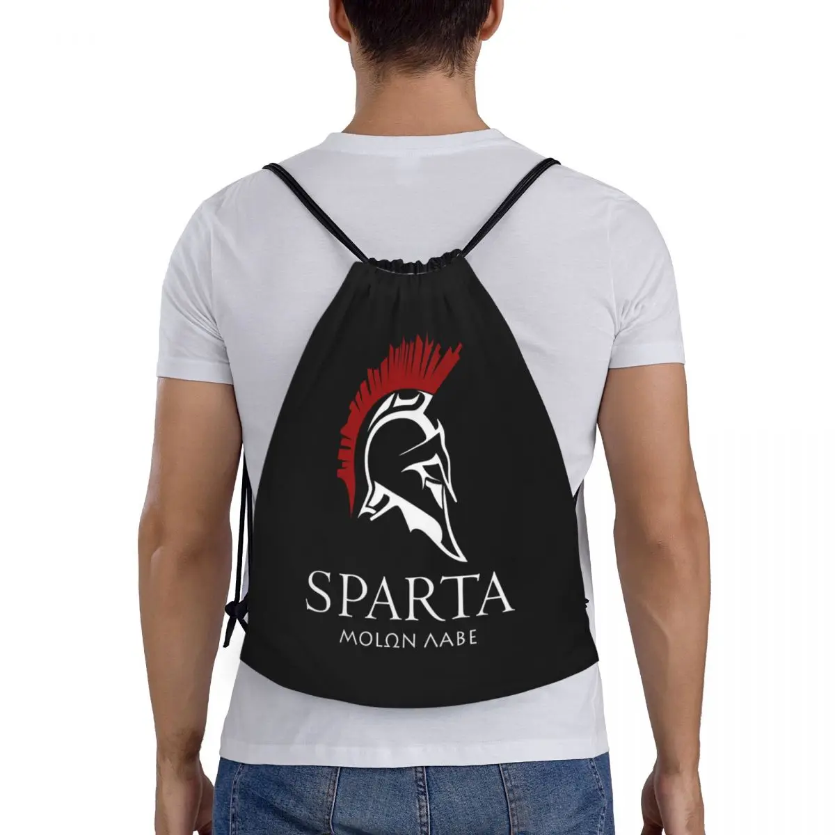 Mochila personalizada Spartan Molon Labe Sparta Warrior con cordón, bolsas ligeras para gimnasio, sacos deportivos para Yoga, hombre y mujer