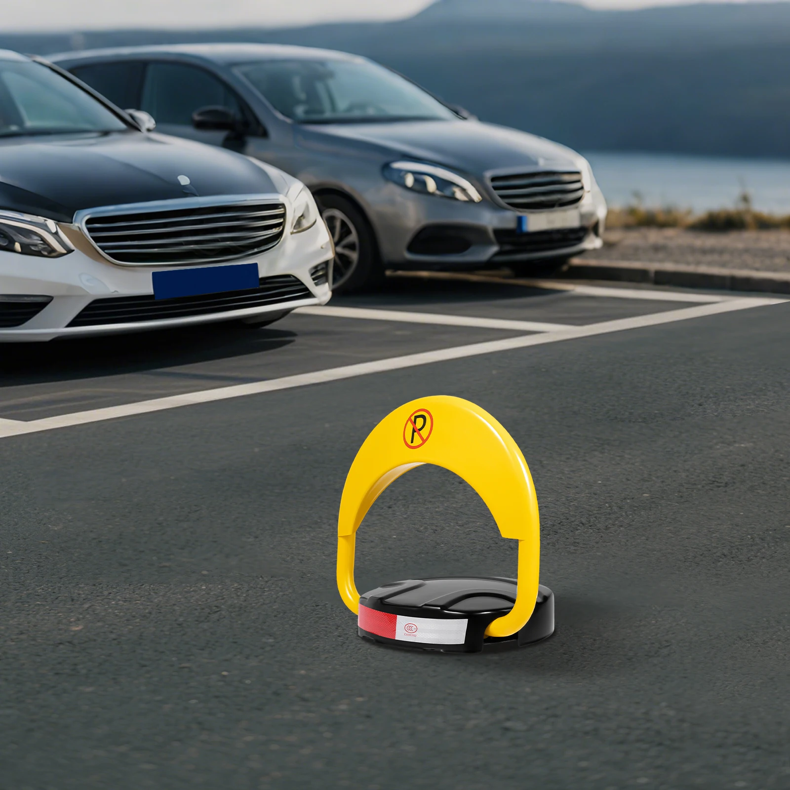 Remote Control Parking Lock Waterproof IP67 Auto Lift Security Post with Alarm & Reflective Strip for Private Car Space