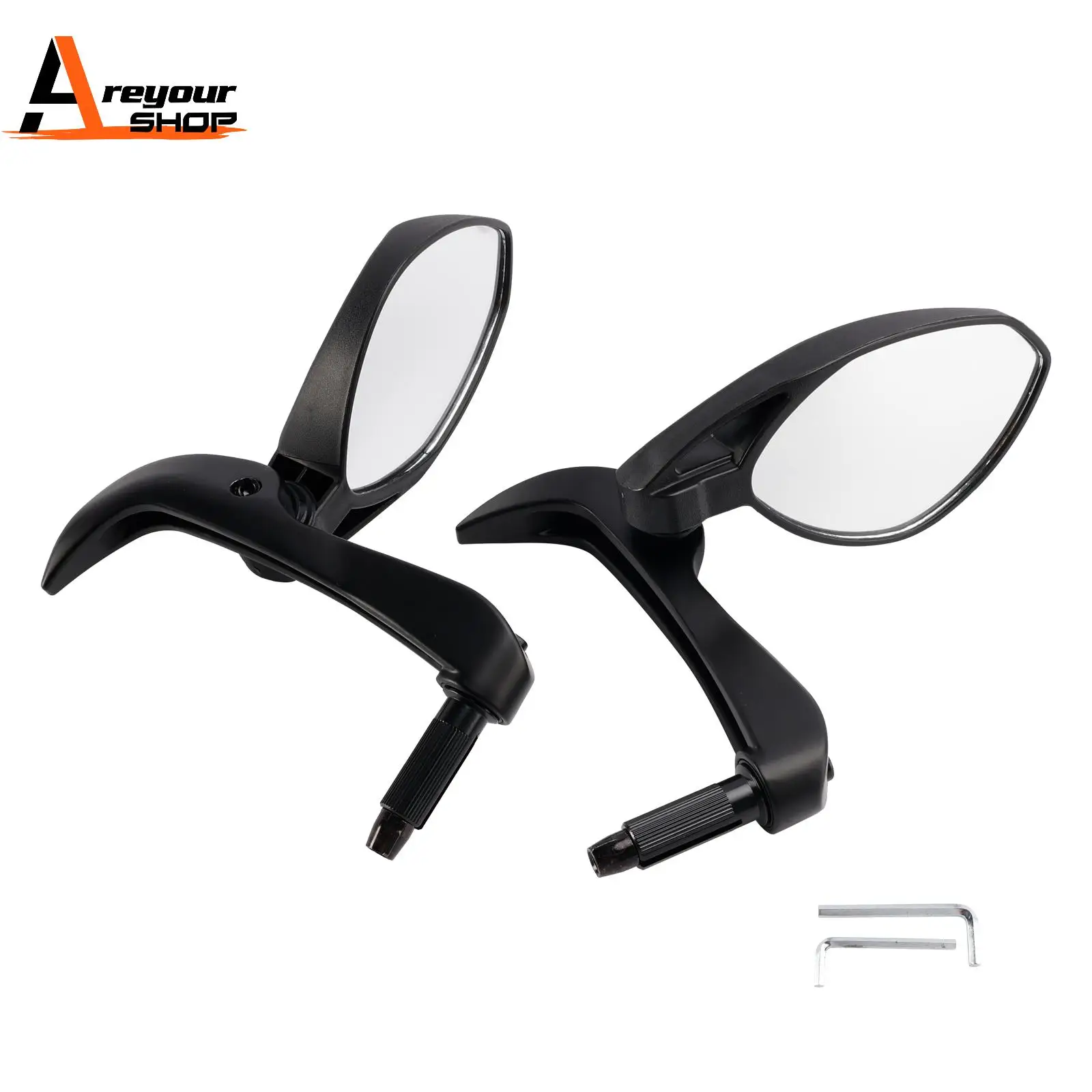 

Pair Black Handguard Rearview Bar End Mirror Universal Fits for 18-22mm Handlebar