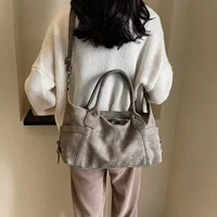 Retro Design PU Leather Shoulder Bags for Women 2024 Korean Fashion High Capacity Armpit Bag Female Crossbody Bag Tote Handbags - Image 2