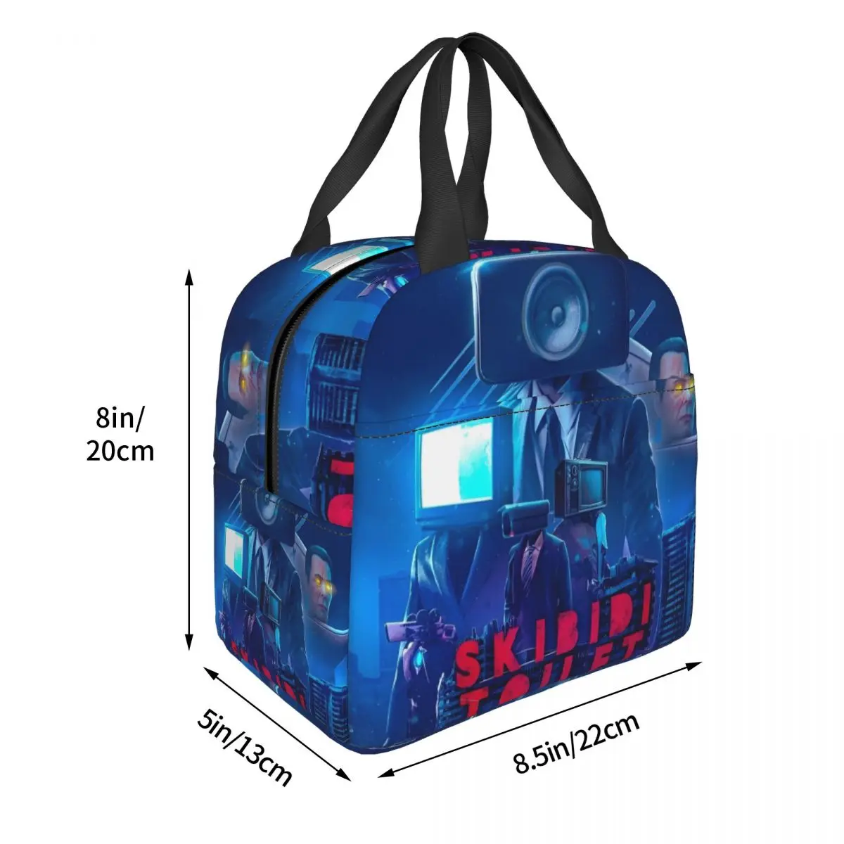 Skibidi Toilette isoliert Lunch pakete Kühltasche Lunch Container Anime Cartoon Kameramann Titan tragbare Lunchbox Tote Food Bag