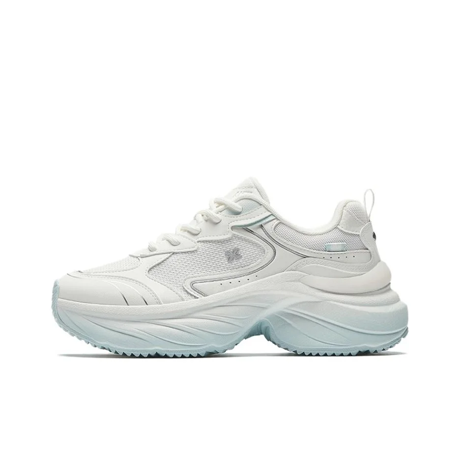 Anta Cloud Rising Breathable Height Increasing Low top Chunky Sneakers Women's Papyrus White Silver 122538882-3