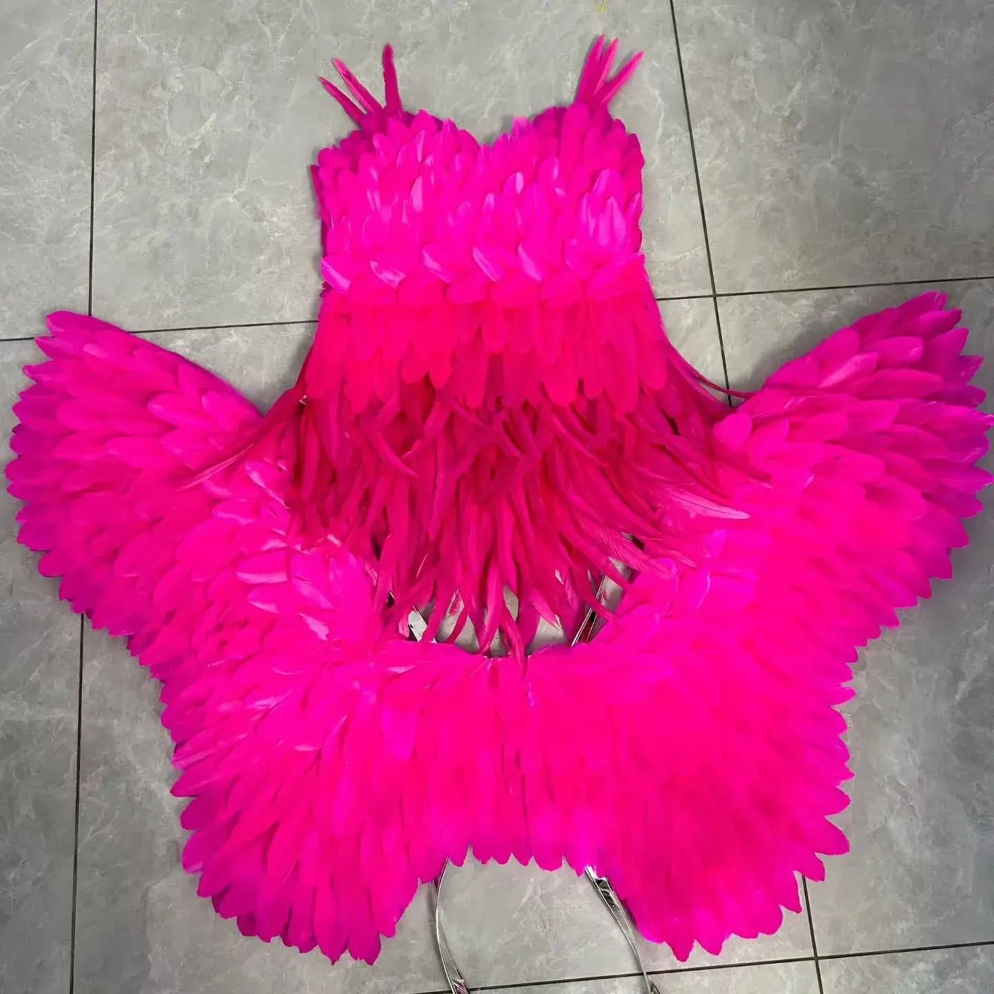 

Women's Angel Halloween Costume Elegant Feather Wings Bodysuit Full Set for Christmas Party Cosplay Festival