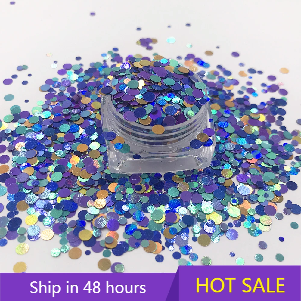

YTYIN High Quality Polyester Dot Chunky Mixed Glitter Cosmetic Nail Polish Holographic Craft Glitter