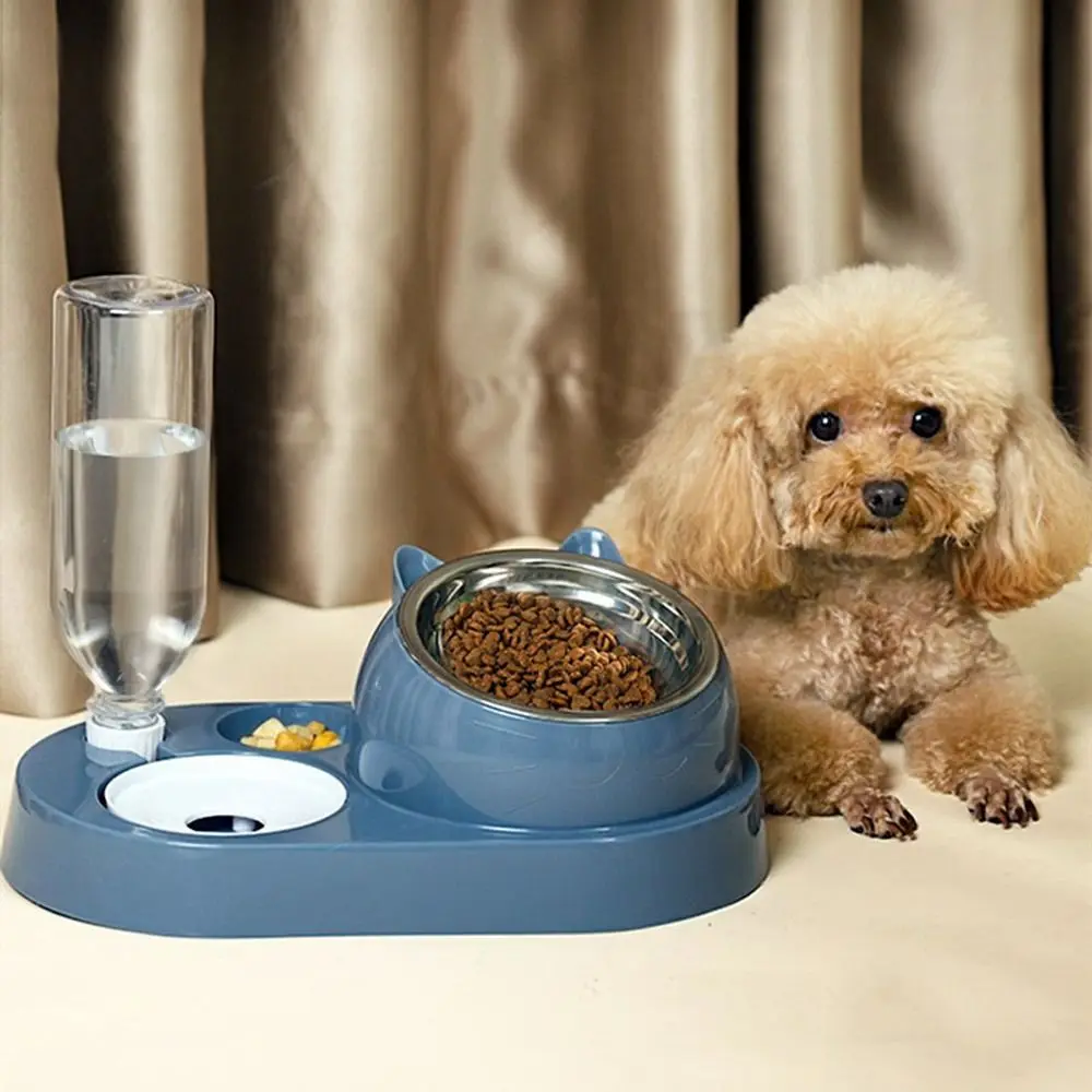 Automatic 2-in-1 Cat Automatic Feeder Drinking Water Safety Material Pet Food Water Container Dry Wet Separation Large Capacity