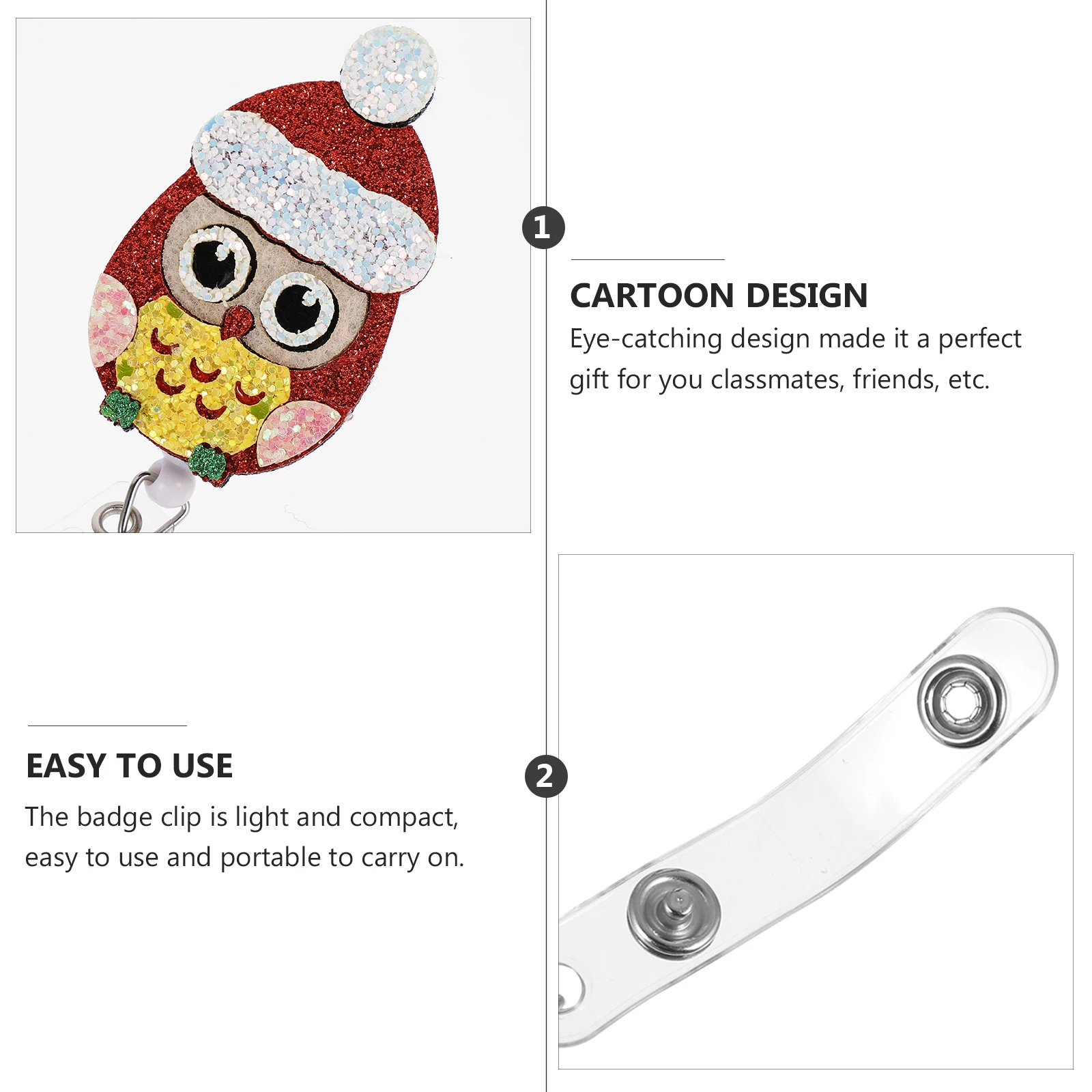 4 pezzi porta badge natalizi feltro cartone animato retrattile clip per badge da infermiera Babbo Natale pupazzo di neve forniture natalizie forniture natalizie