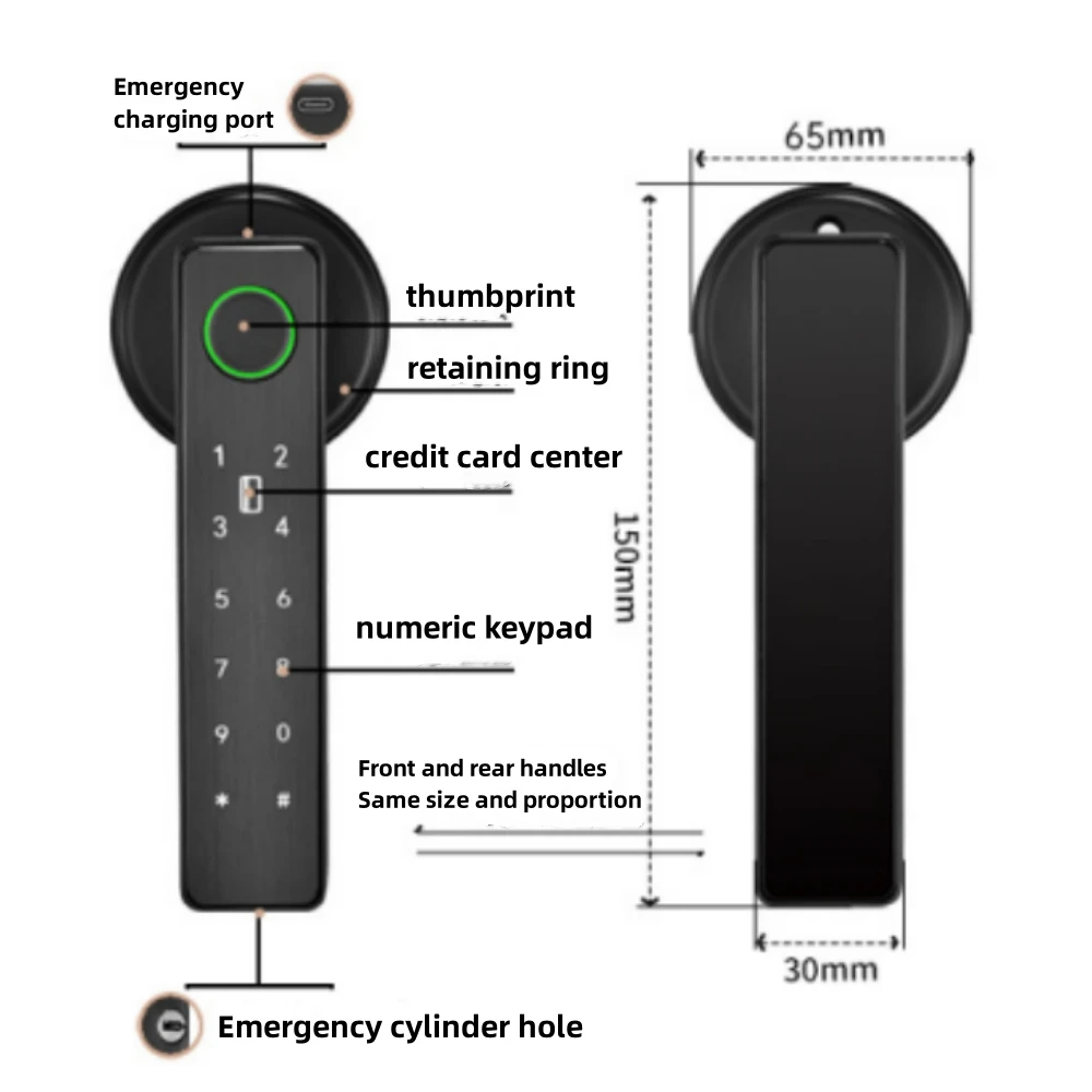 Imagem -06 - Tuya Electronic Smart Door Lock Controle Remoto Wi-fi Câmera Biométrica Impressão Digital Smart Card Chave de Desbloqueio