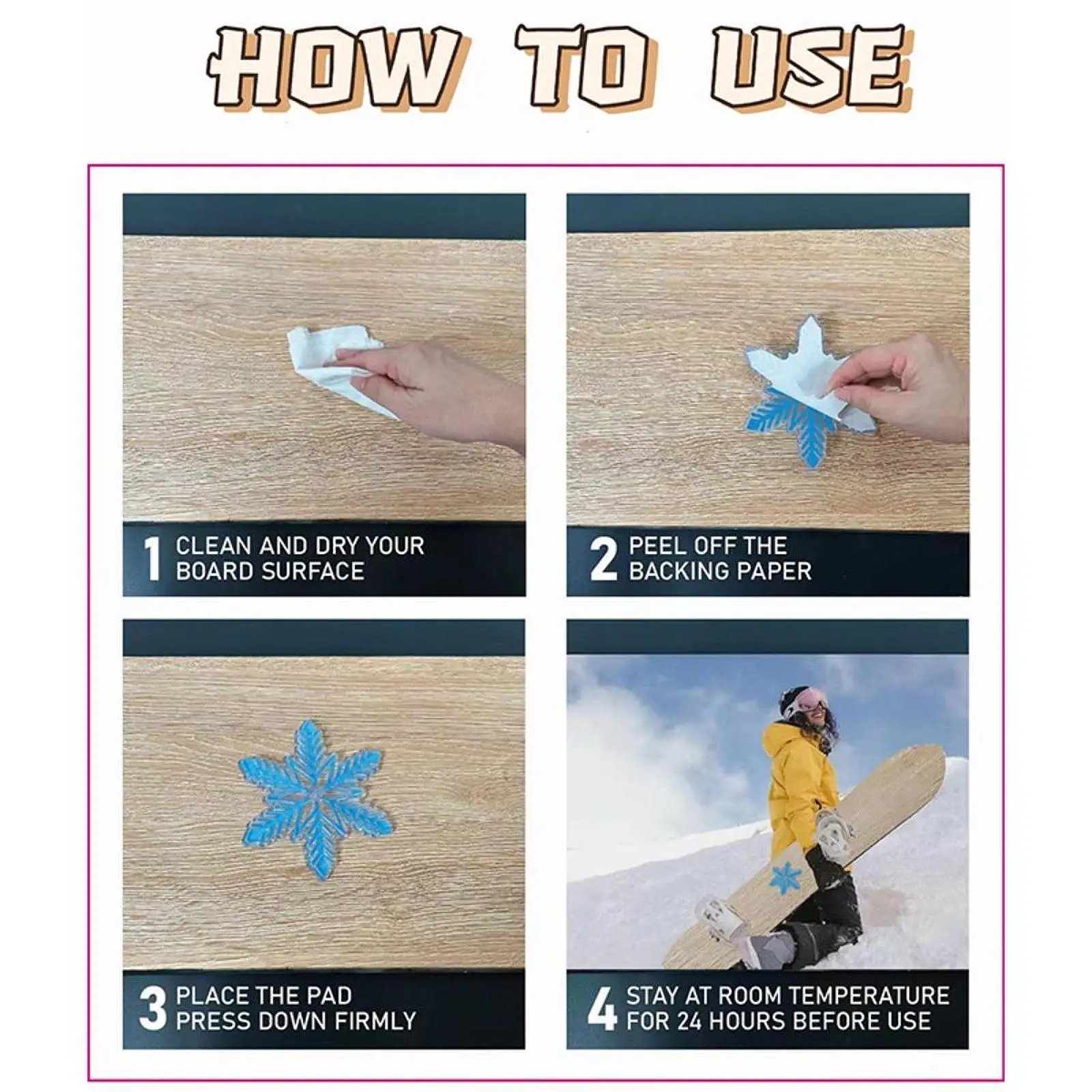 الشتاء لوح الثلج قبضة الوسادة على الجليد ستومب الوسادة المضادة للانزلاق ندفة الثلج الزلاجات مجلس قبضة وسادة حصيرة للرياضة في الهواء الطلق الرجال النساء