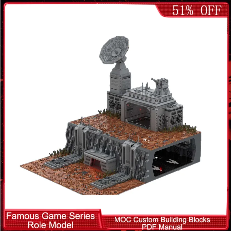 10826 PCS Construction Fortress - Relay Base with Underground Hangar MOC Customize Modular Building Block DIY Holiday Toy Gifts
