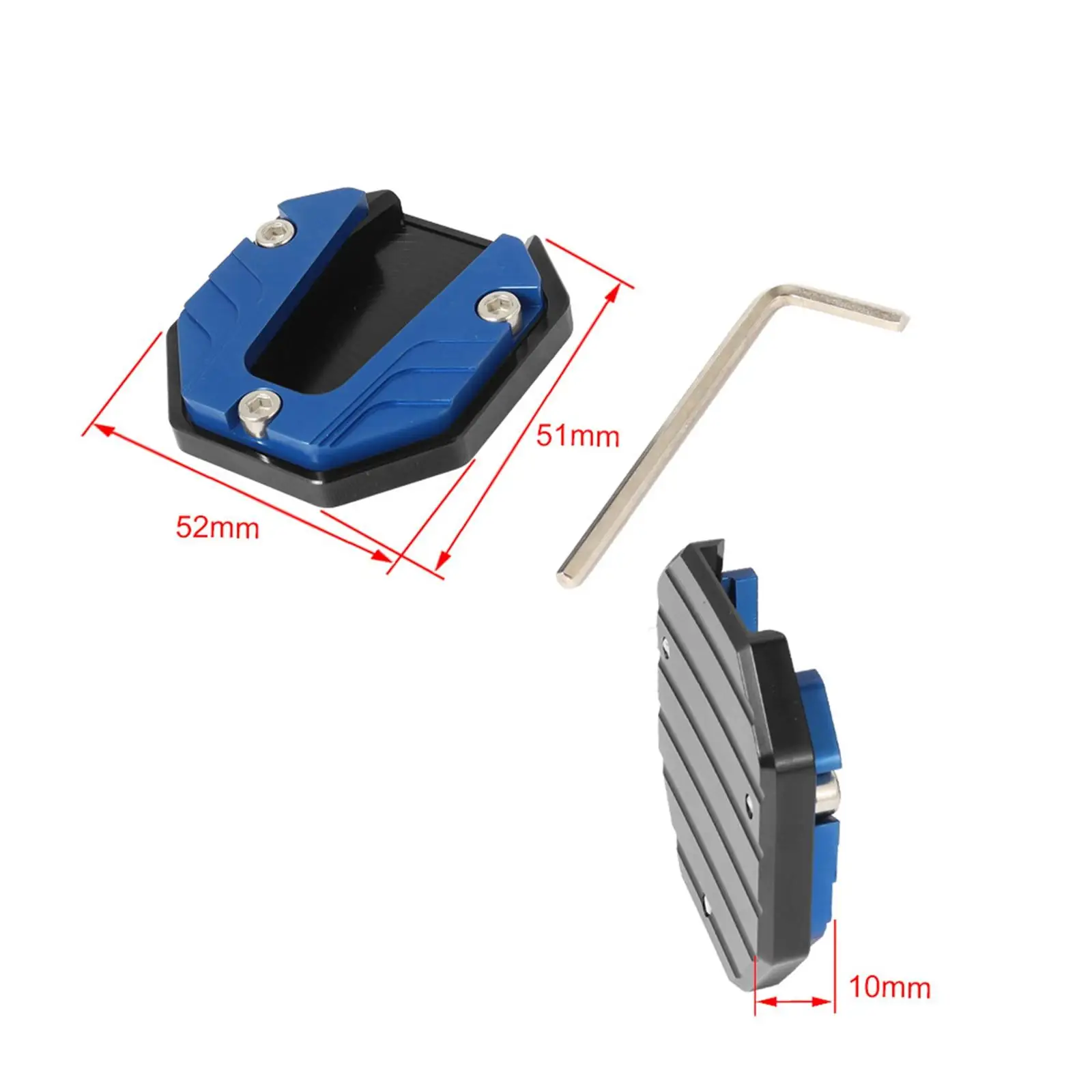 Motorcycle Kickstand Pad Extender Anti Slip Aluminum Alloy Side Stand Base Mat for Outdoor Floor Protection