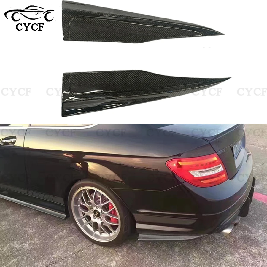 For the Mercedes C-Class W204 C63 2007-2014 racing style carbon fiber rear bumper splitter side spoiler package Angle Body Kit