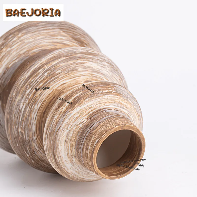 BAEJORIA Galaxy White Ceramic Flower Vase Hydroponic Pot Vase Decoration Home Desk Decorative Vases Flower Decoration Floreros