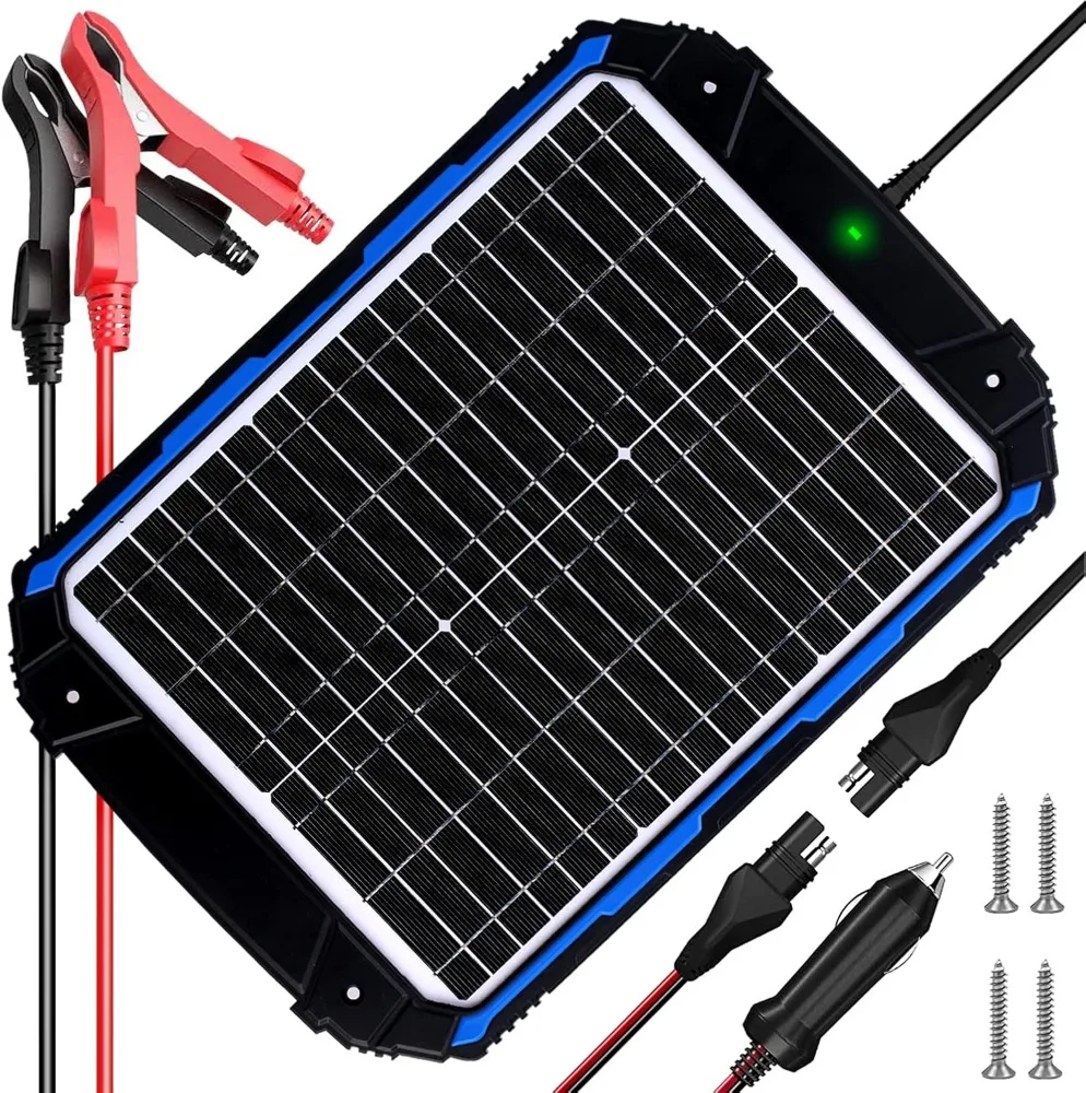 SUNER POWER 20W 12V Solar Battery Trickle Charger & Maintainer PRO, Built-in Intelligent MPPT Controller