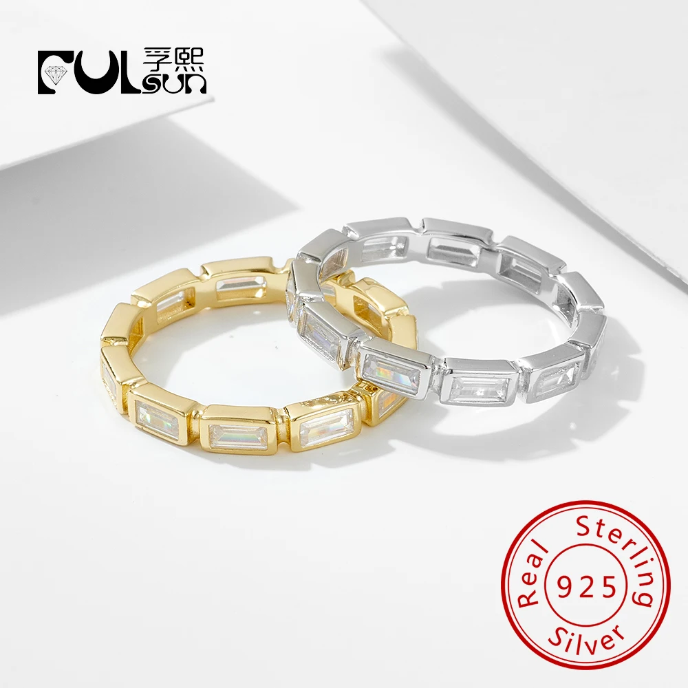 

Оригинальные ювелирные изделия из стерлингового серебра 925 пробы с позолотой 14 карат, парные кольца с кубическим цирконом для женщин