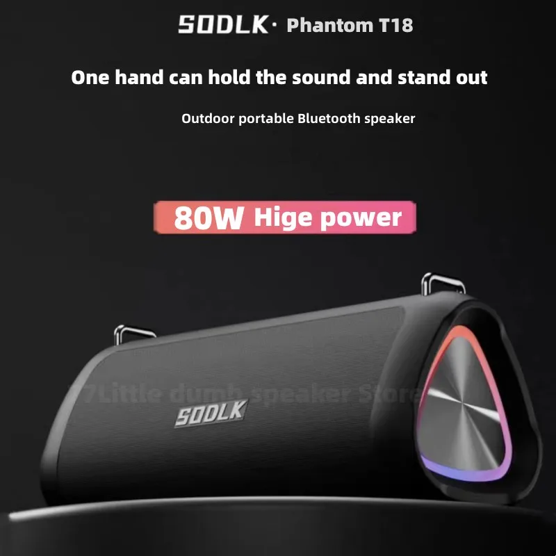 

SODLK T18 80W High-Power caixa de som Bluetooth Speaker Outdoor Wireless Subwoofer Soundbar TES Party Karaoke Mega Bass With Mic